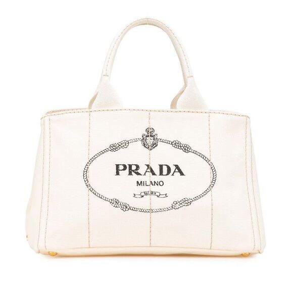 Prada Canapa Canvas Tote Bag - Picture 1 of 10